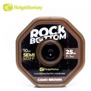 RidgeMonkey Rock Bottom Tungsten Semi Stiff Coated Hooklink Camo Brown 25lb