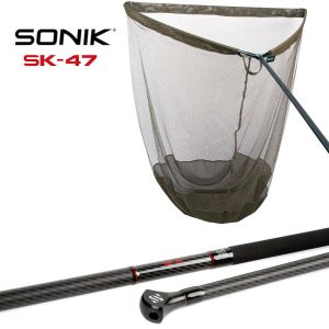 SONIK SK-47 LANDING NET 46″ 2PC Sacadera completa con mango largo 2m