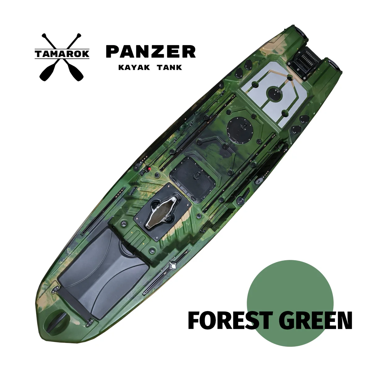 Kayak de Pesca Tamarok Panzer Tank con Pedales y Propulsión a Motor - 2da Gen - Imagen 3