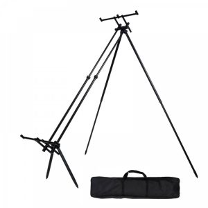 VIRUX STATION ROD POD Aluminio negro para 3 cañas, con patas extra largas