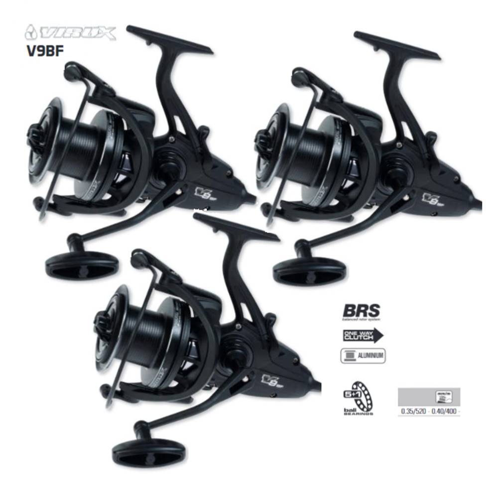 OFERTA PACK: 3 carretes VIRUX V9 BF 10000 Baitrunner (035 mm 520 m)